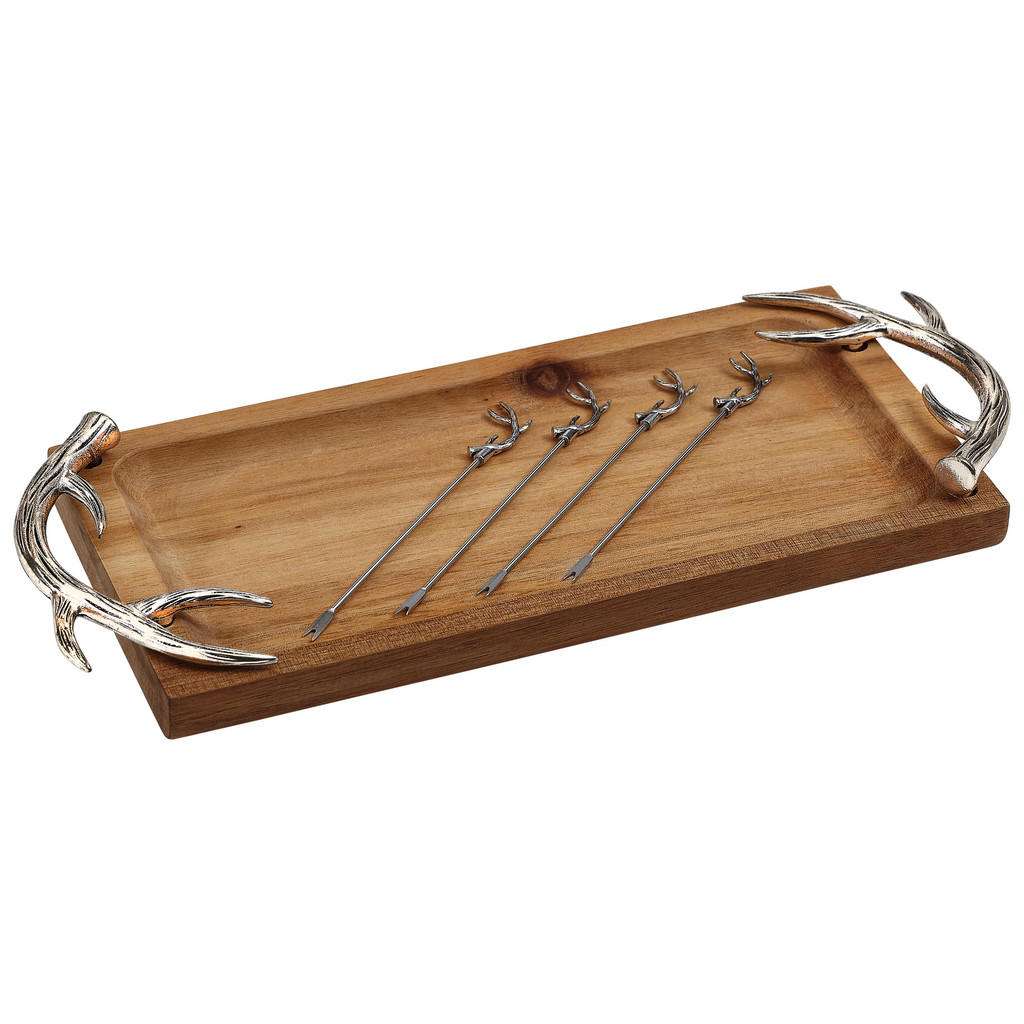 SNACKTELLER Holz, Metall 4-teilig