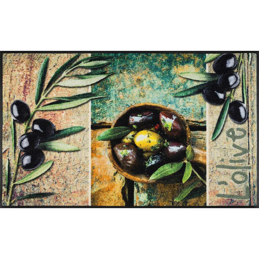 FUßMATTE 75/120 cm Graphik Grün, Beige