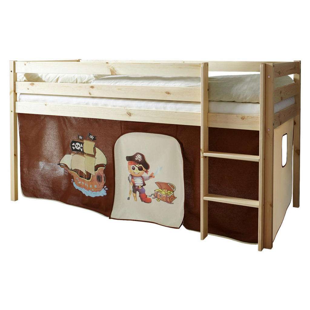 SPIELBETT Kiefer massiv 90/200 cm Creme, Kieferfarben, Dunkelbraun