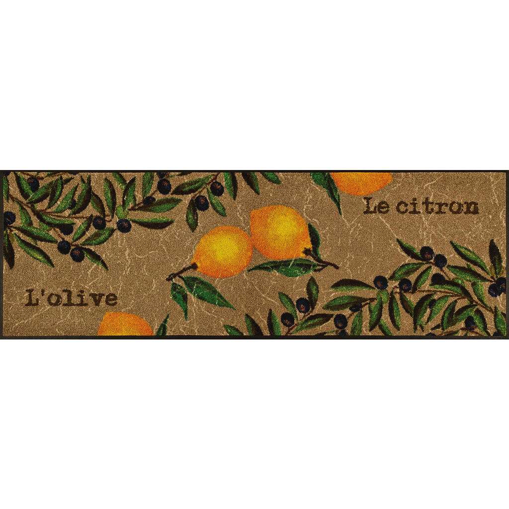 FUßMATTE 60/180 cm Zitronen Multicolor, Beige