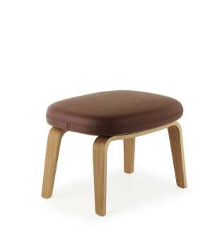 Normann Copenhagen - Era Hocker mit Holzgestell - Leder Tango 41598 - Eiche - indoor