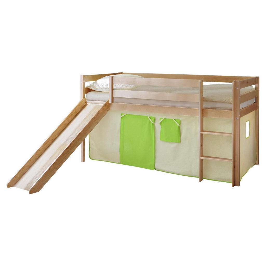 SPIELBETT Kiefer massiv 90/200 cm Grün, Kieferfarben, Beige