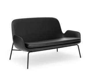 Normann Copenhagen - Era Sofa mit Stahlgestell - Leder Tango 41599 - Schwarz - indoor