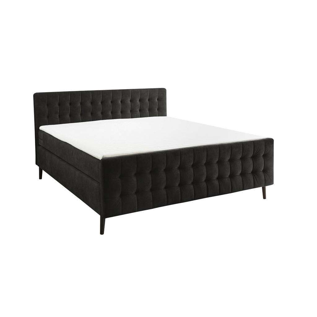 BOXSPRINGBETT Velours, Mikrofaser 180/200 cm INKL. Matratze, Topper