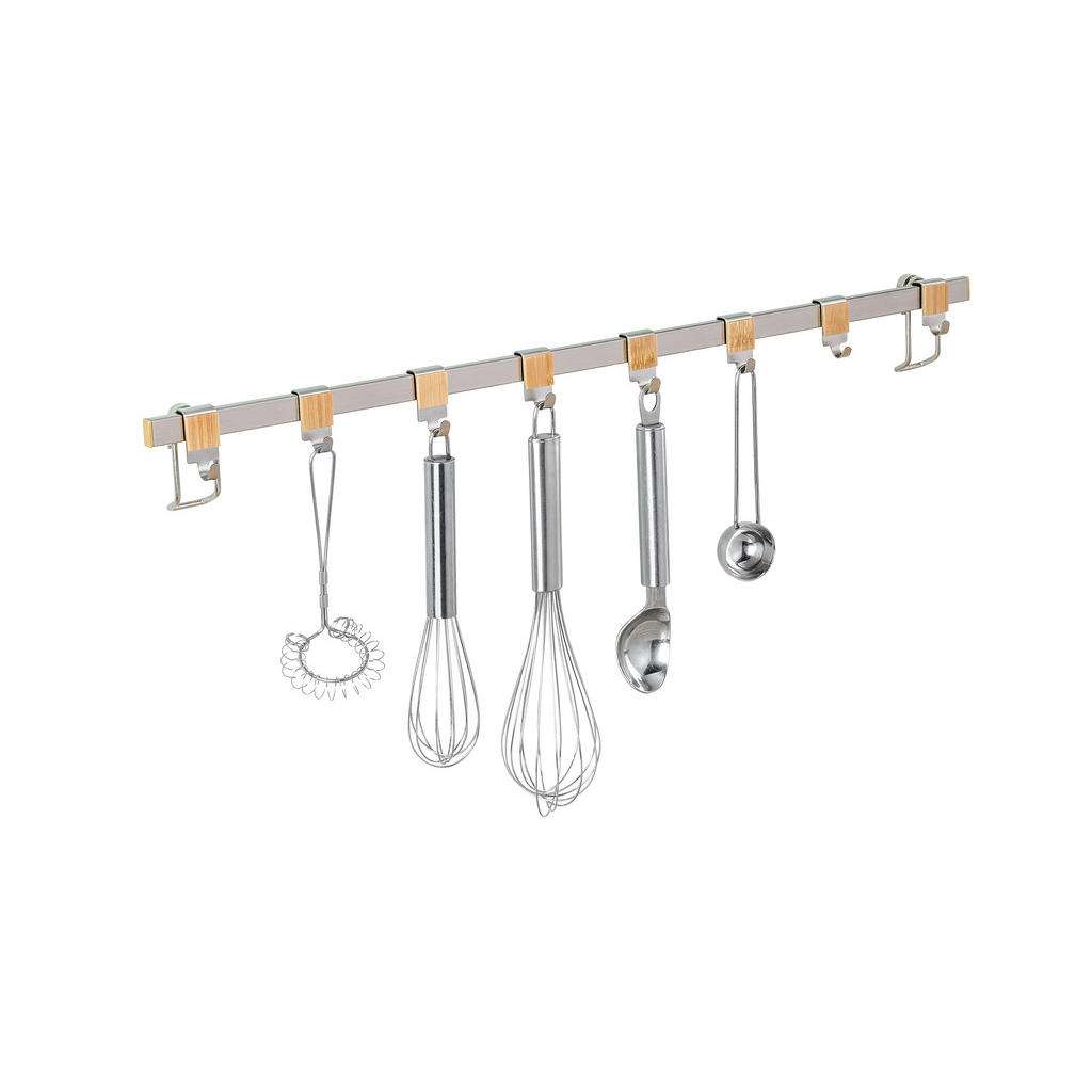 HAKENLEISTE Bambus Braun, Silberfarben