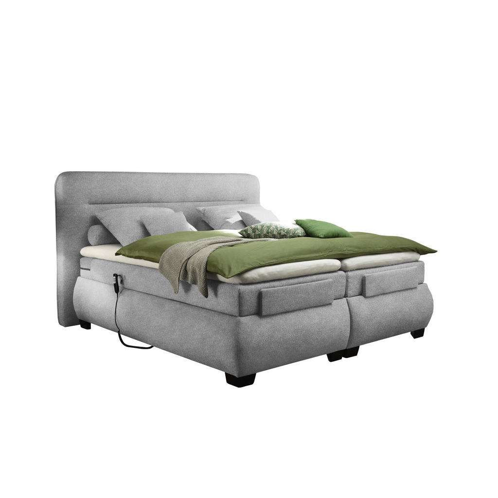 BOXSPRINGBETT Velours, Mikrofaser 160/200 cm INKL. Matratze, Topper, motorische Verstellbarkeit, Fernbedienung