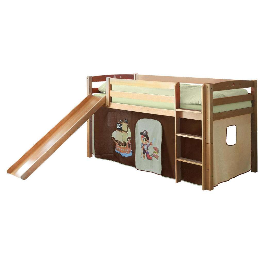 SPIELBETT Buche massiv 90/200 cm Buchefarben, Dunkelbraun