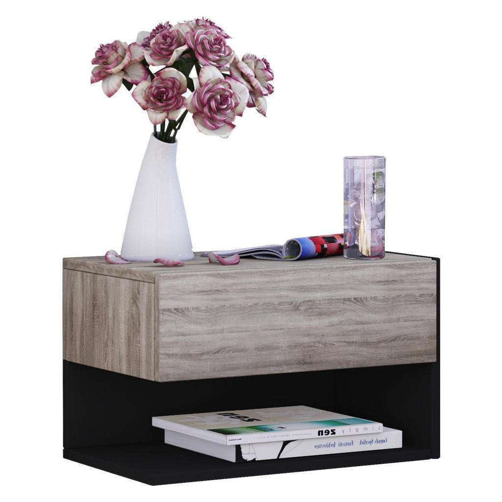 NACHTKÄSTCHEN Schwarz, Eichefarben 46,3/29,5/30 cm