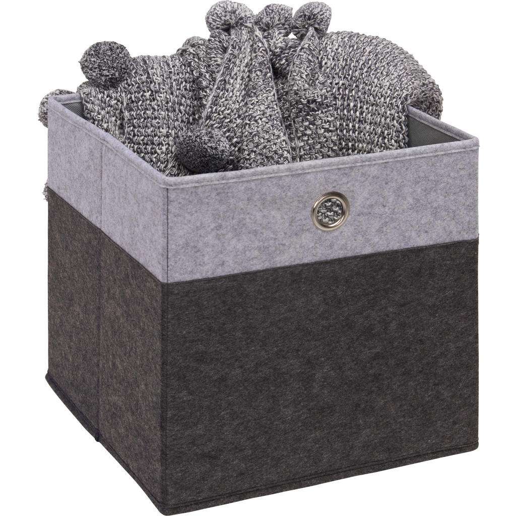 FALTBOX Metall, Textil, Karton Anthrazit, Hellgrau