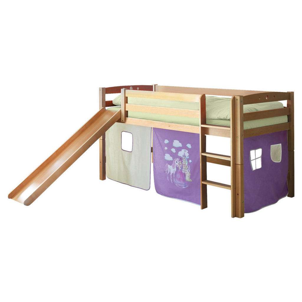 SPIELBETT Buche massiv 90/200 cm Buchefarben, Flieder