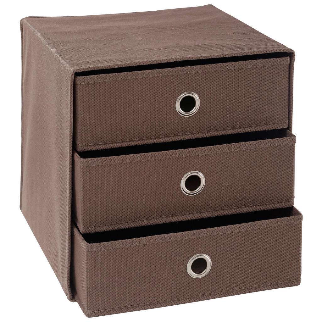 FALTBOX Metall, Textil, Karton Braun, Silberfarben