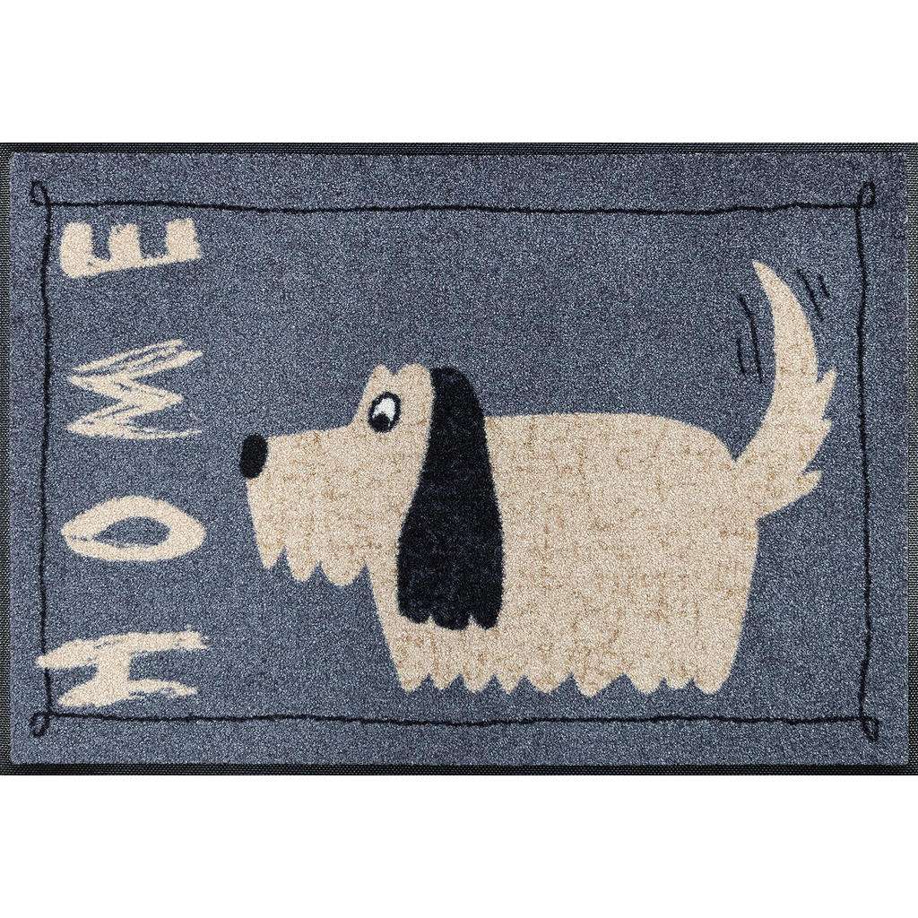 FUßMATTE 50/75 cm Hund Grau, Beige