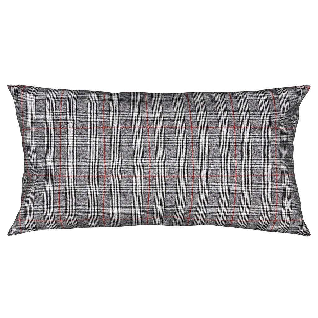 KISSENHÜLLE Anthrazit, Rot 40/80 cm