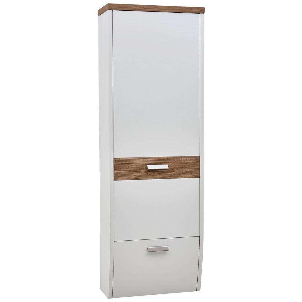 GARDEROBENSCHRANK Wildeiche furniert, massiv lackiert, geschroppt Weiß, Eichefarben