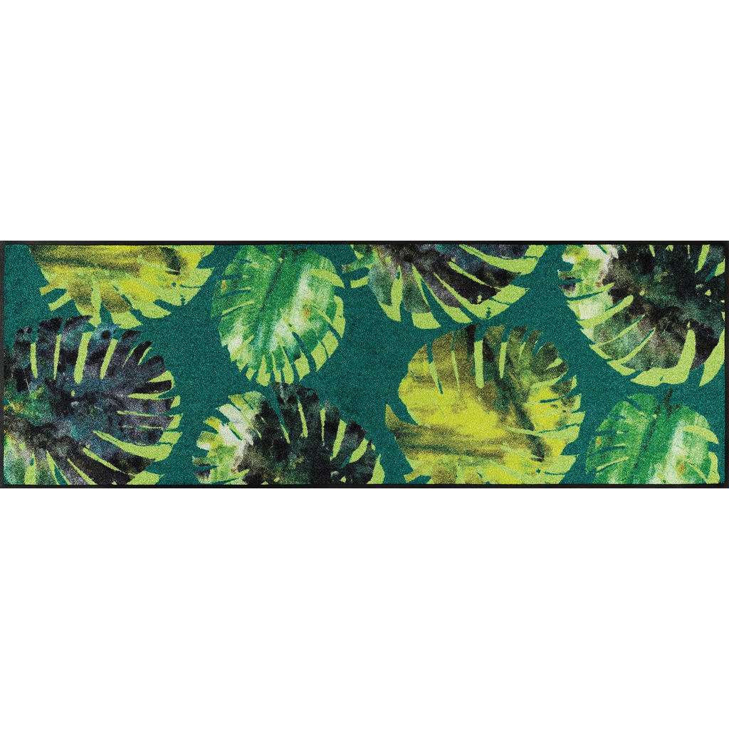 FUßMATTE 60/180 cm Floral Grün