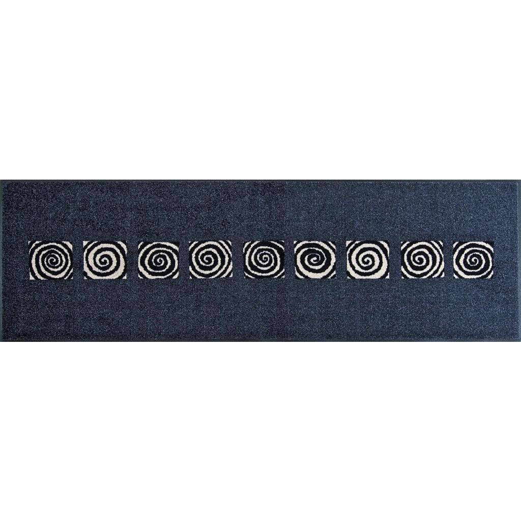 FUßMATTE 60/180 cm Graphik Dunkelblau