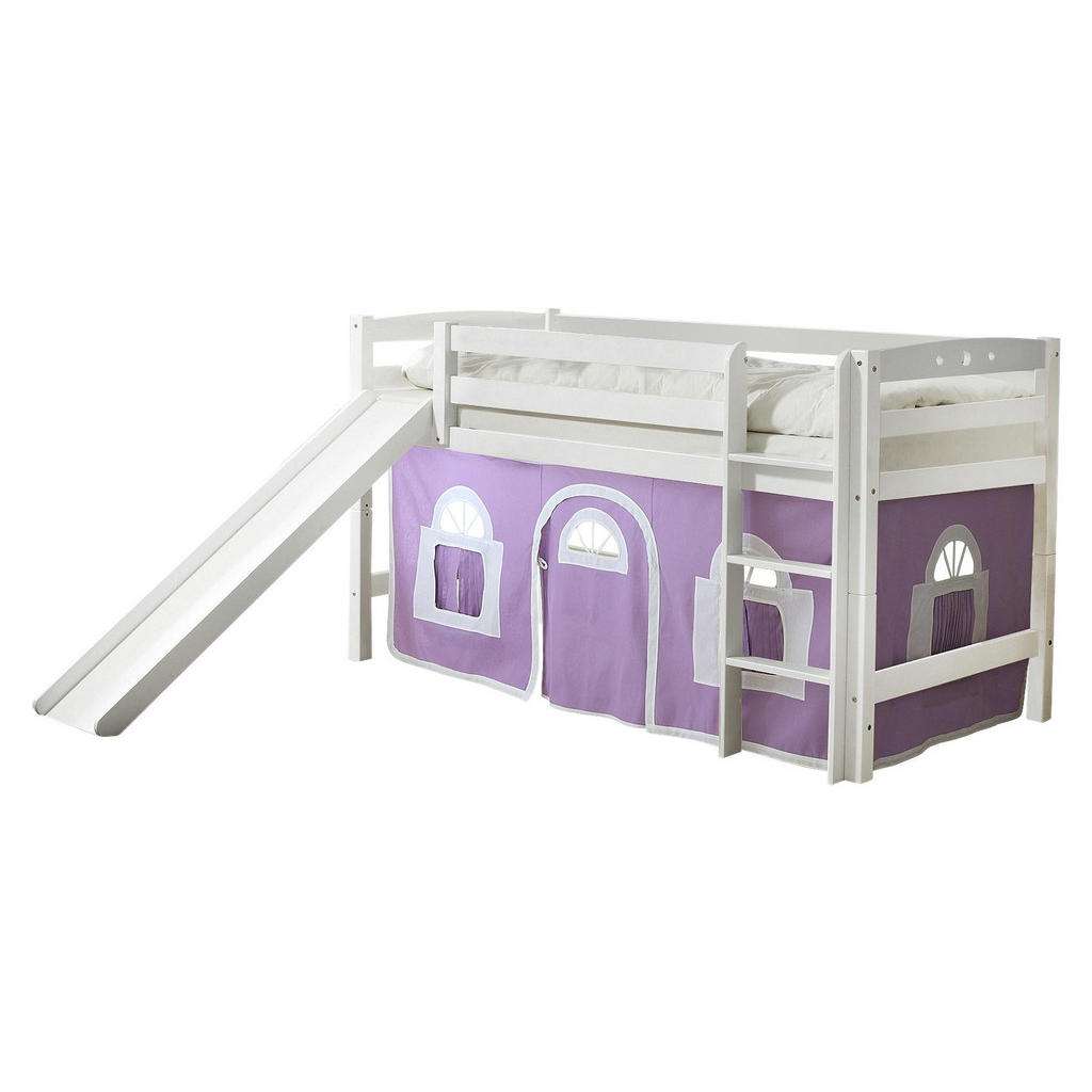 SPIELBETT Buche massiv 90/200 cm Weiß, Violett