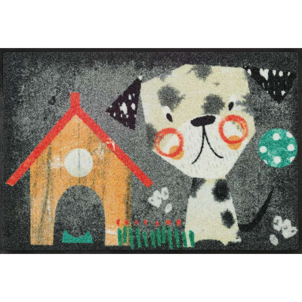 FUßMATTE 50/75 cm Hund Grau, Multicolor