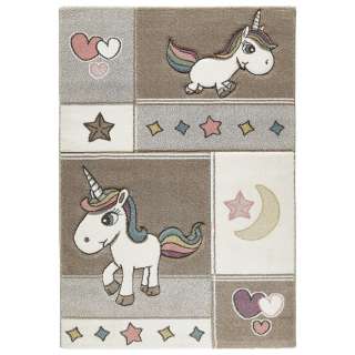KINDERTEPPICH EINHORN 80/150 cm Beige
