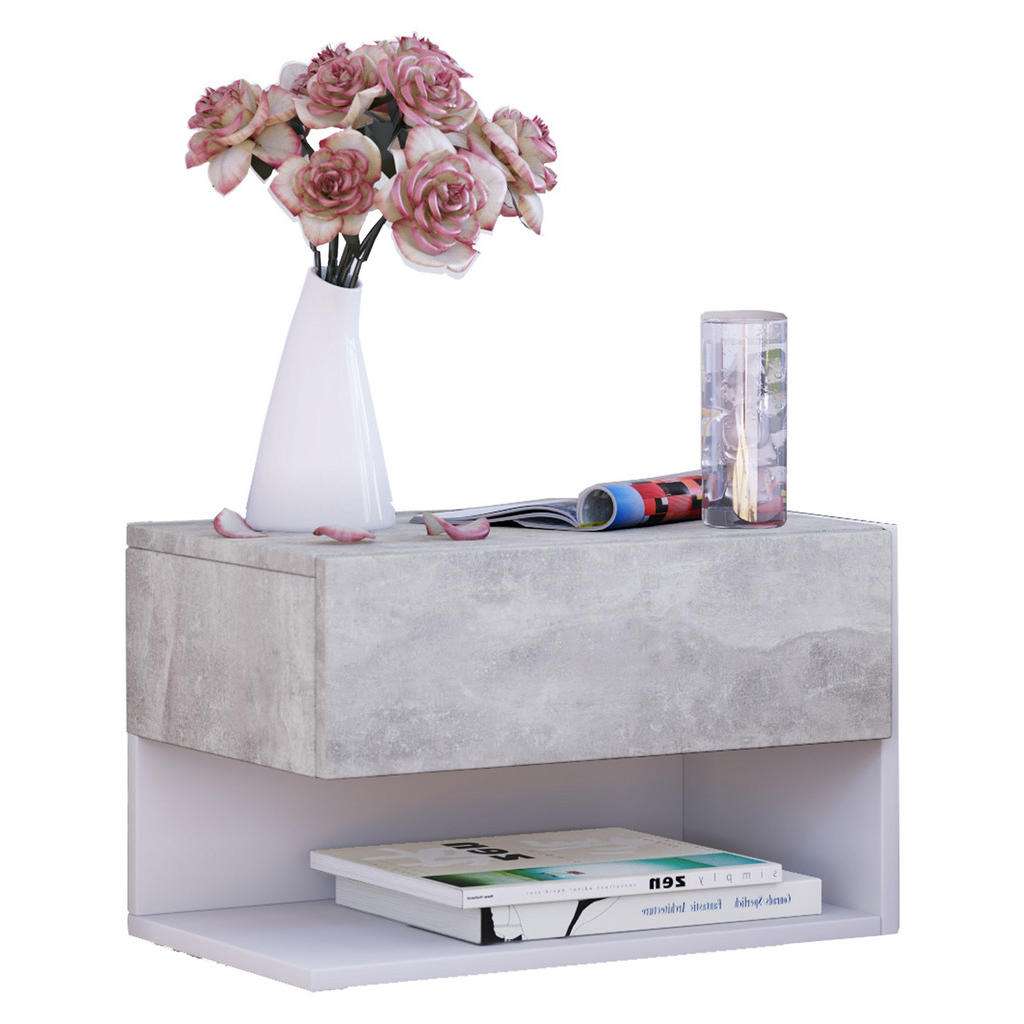 NACHTKÄSTCHEN Grau, Weiß 46,3/29,5/30 cm