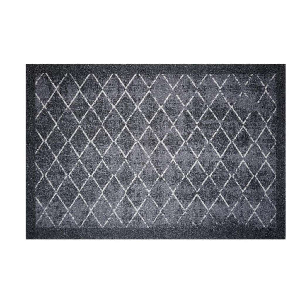 FUßMATTE 60/90 cm Karo Grau