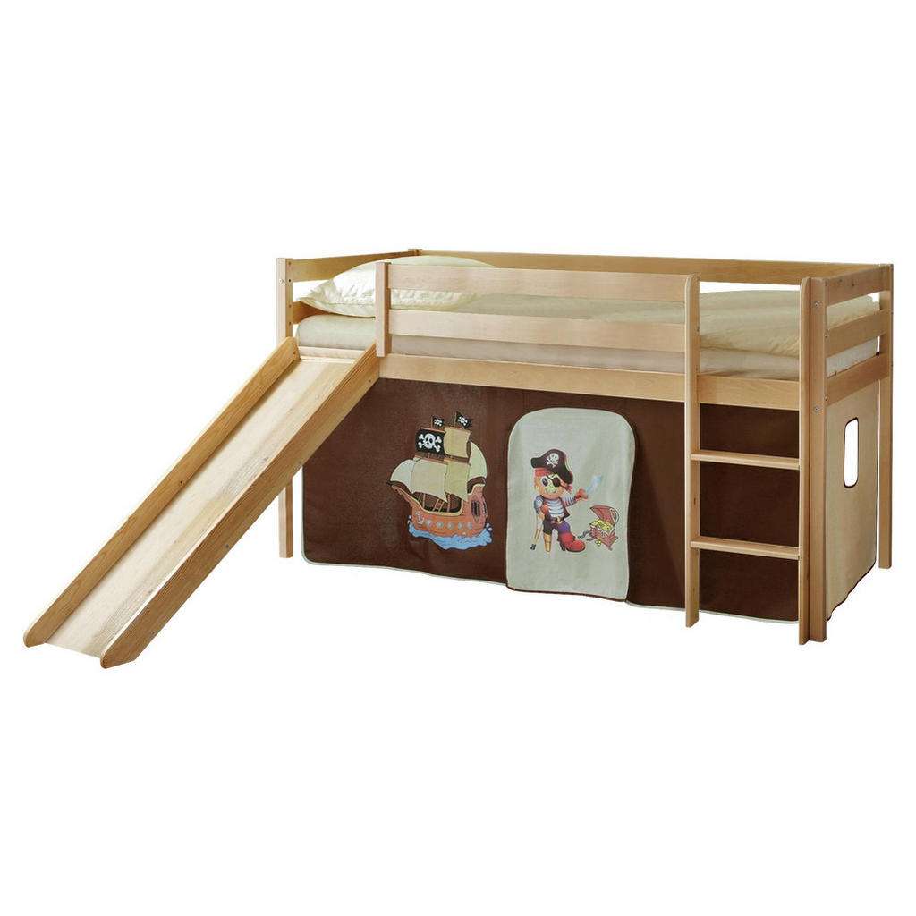 SPIELBETT Kiefer massiv 90/200 cm Creme, Kieferfarben, Dunkelbraun