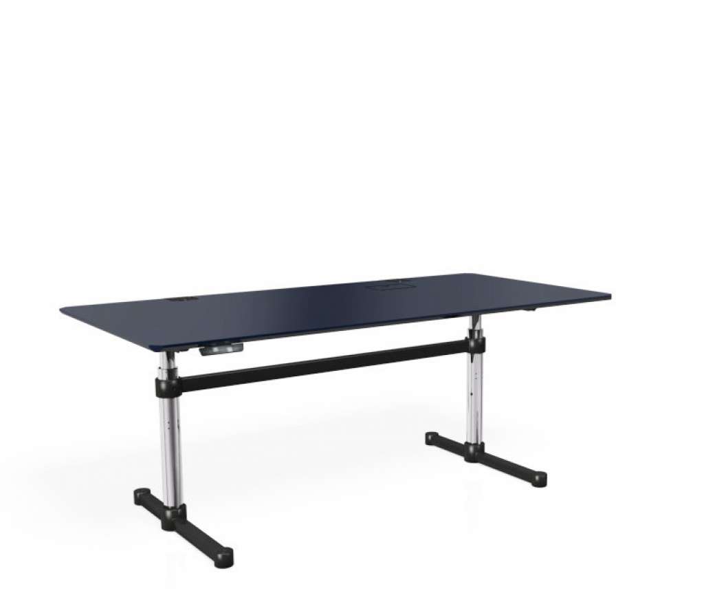 USM Haller - Haller Tisch Kitos E2 Plus 175 x 75 cm - höhenverstellbar - Linoleum Nero - indoor