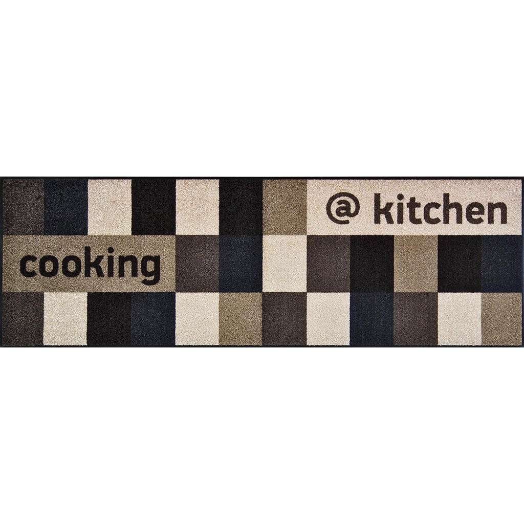 FUßMATTE 60/180 cm Graphik Braun, Beige