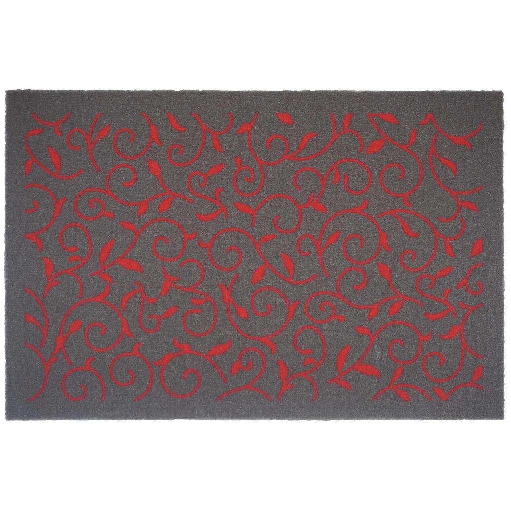 FUßMATTE 90/120 cm Ranken Rot