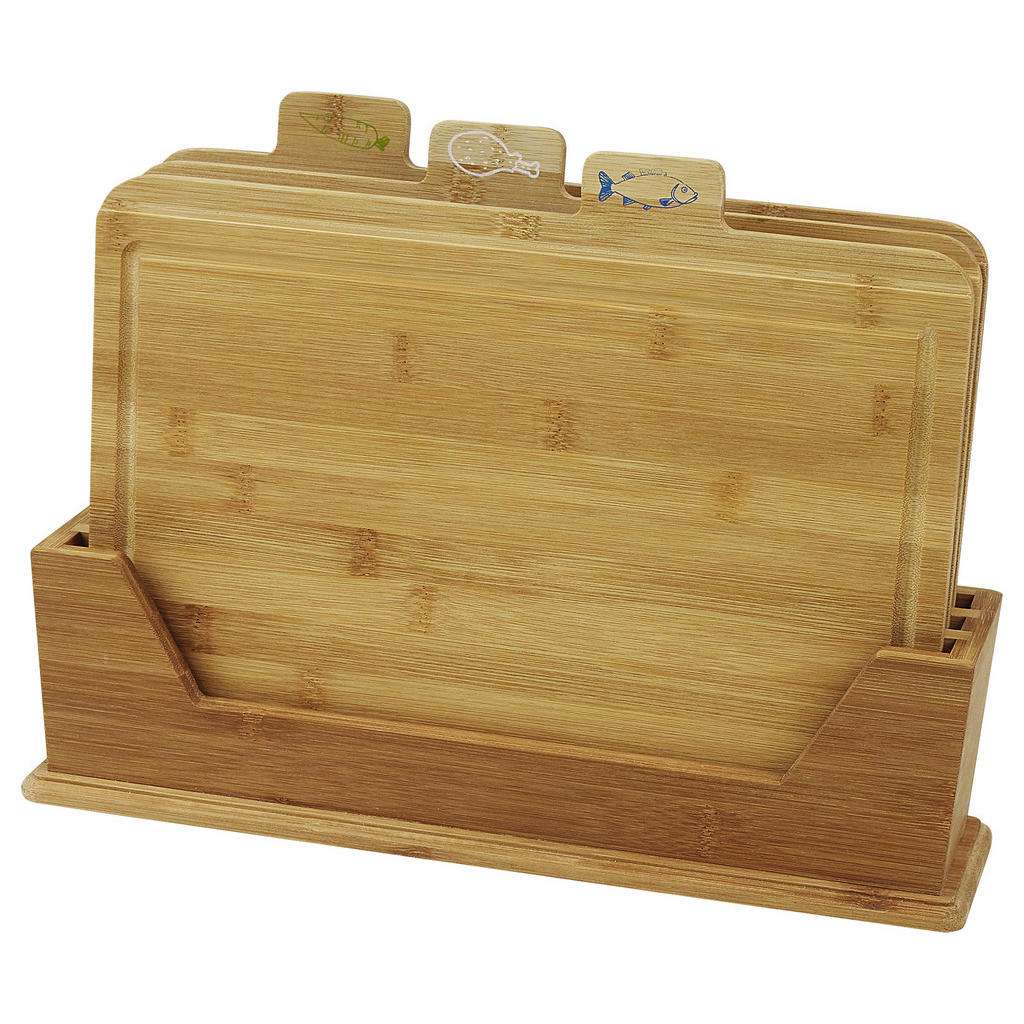 SCHNEIDEBRETT-SET Holz Bambus