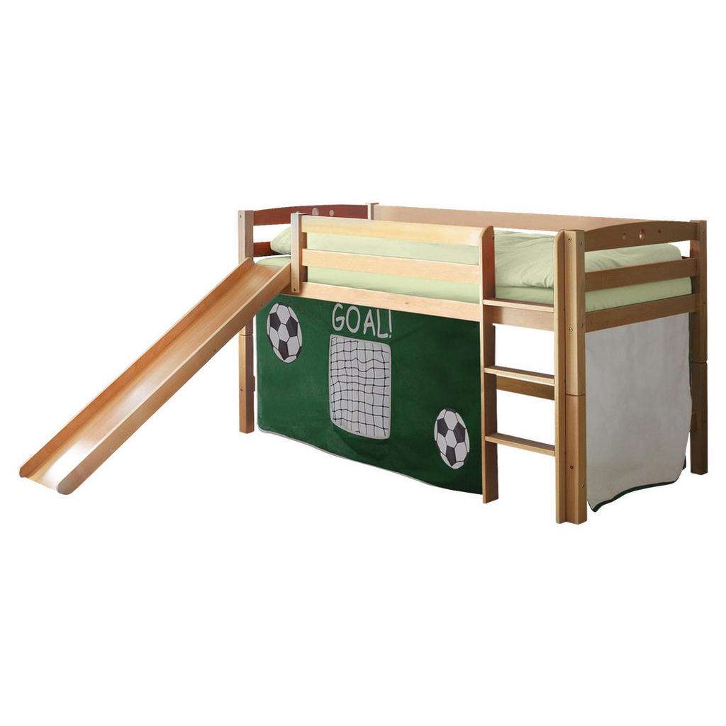 SPIELBETT Buche massiv 90/200 cm Buchefarben, Dunkelgrün