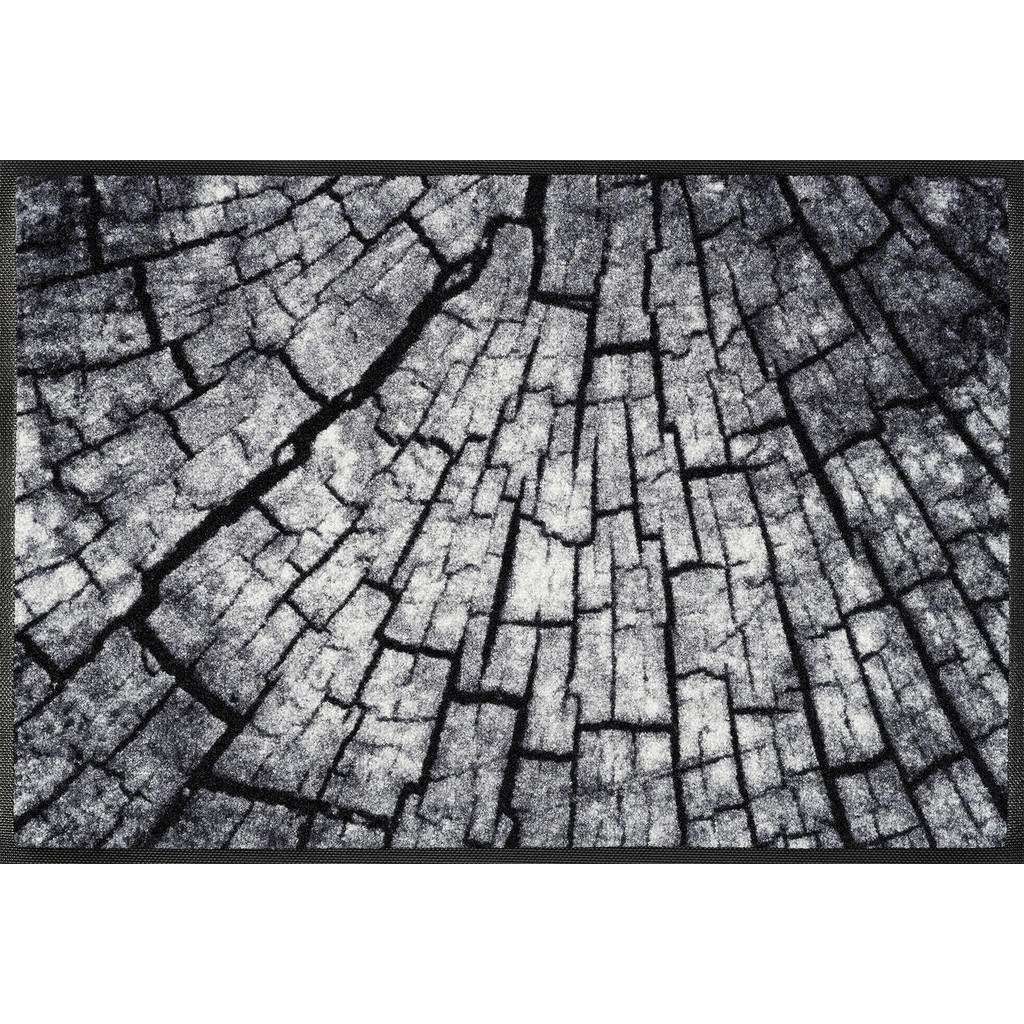 FUßMATTE 50/75 cm Holz Schwarz, Weiß, Hellgrau