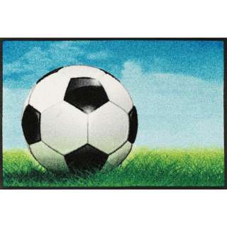 FUßMATTE 50/75 cm Fußball Multicolor, Hellblau