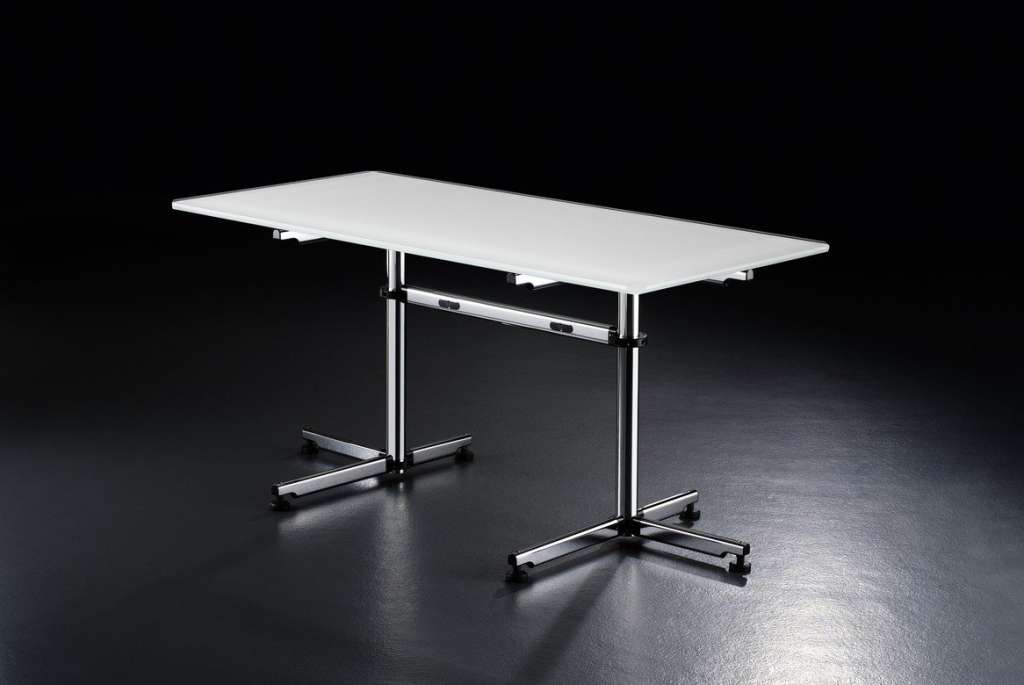 USM Haller - Haller Tisch Kitos E2 160 x 80 cm - höhenverstellbar - MDF RAL9010 reinweiss - indoor