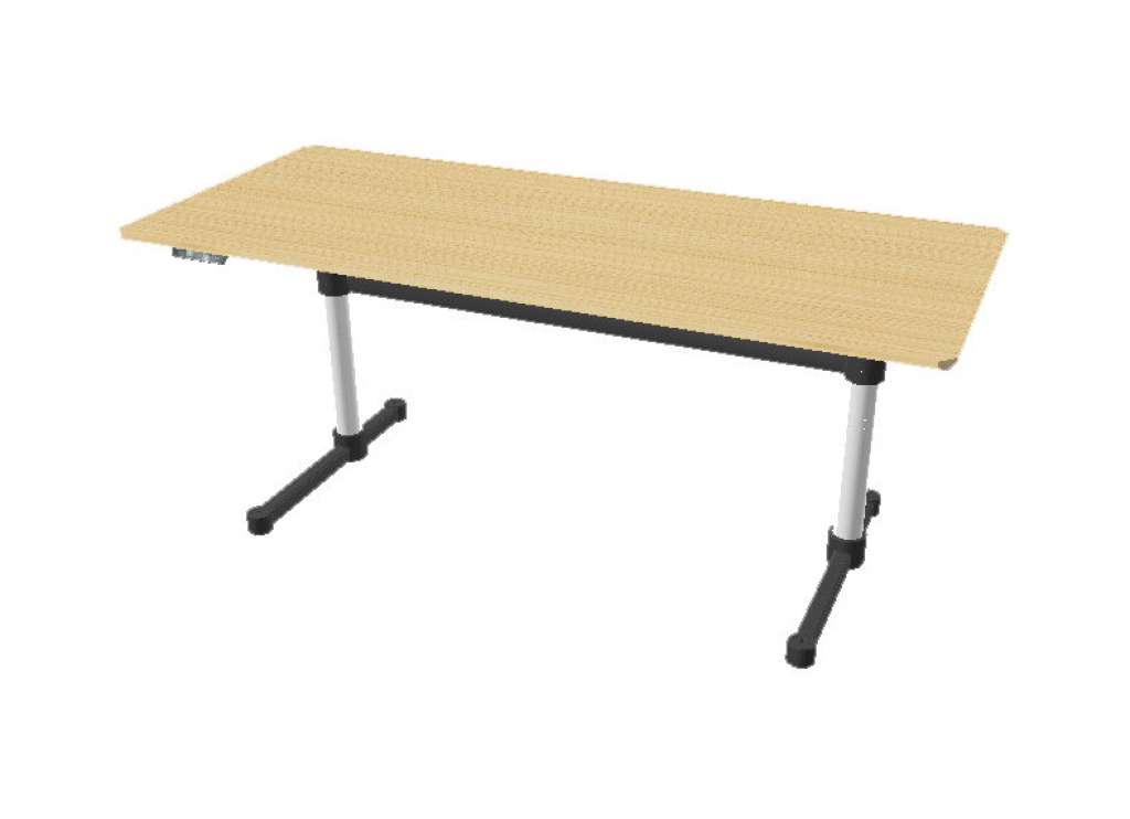 USM Haller - Haller Tisch Kitos E2 180 x 90 cm - höhenverstellbar - Eiche furniert, natur lackiert - indoor