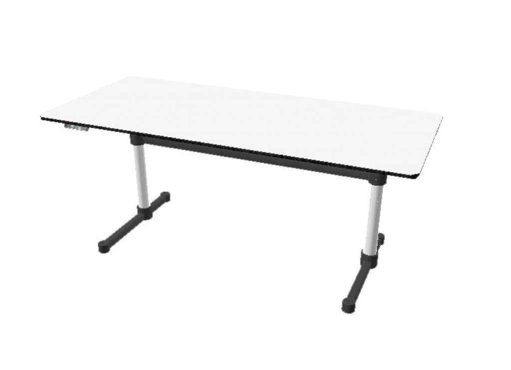 USM Haller - Haller Tisch Kitos E2 180 x 90 cm - höhenverstellbar - Kunstharz perlgrau - indoor