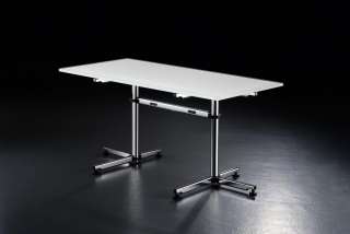 USM Haller - Haller Tisch Kitos E2 180 x 90 cm - höhenverstellbar - MDF RAL9010 reinweiss - indoor