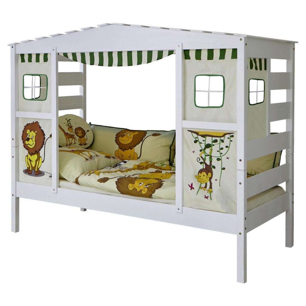 SPIELBETT Kiefer massiv 90/200 cm Multicolor, Weiß