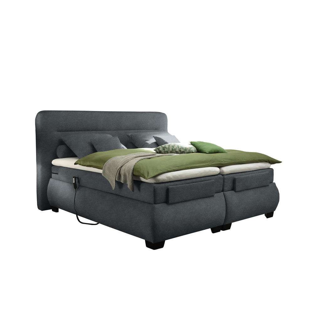 BOXSPRINGBETT Velours, Mikrofaser 160/200 cm INKL. Matratze, Topper, motorische Verstellbarkeit, Fernbedienung