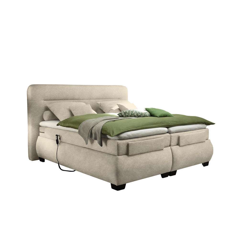 BOXSPRINGBETT Velours, Mikrofaser 180/200 cm INKL. Matratze, Topper, motorische Verstellbarkeit, Fernbedienung