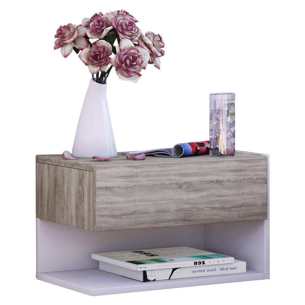 NACHTKÄSTCHEN Weiß, Eichefarben 46,3/29,5/30 cm