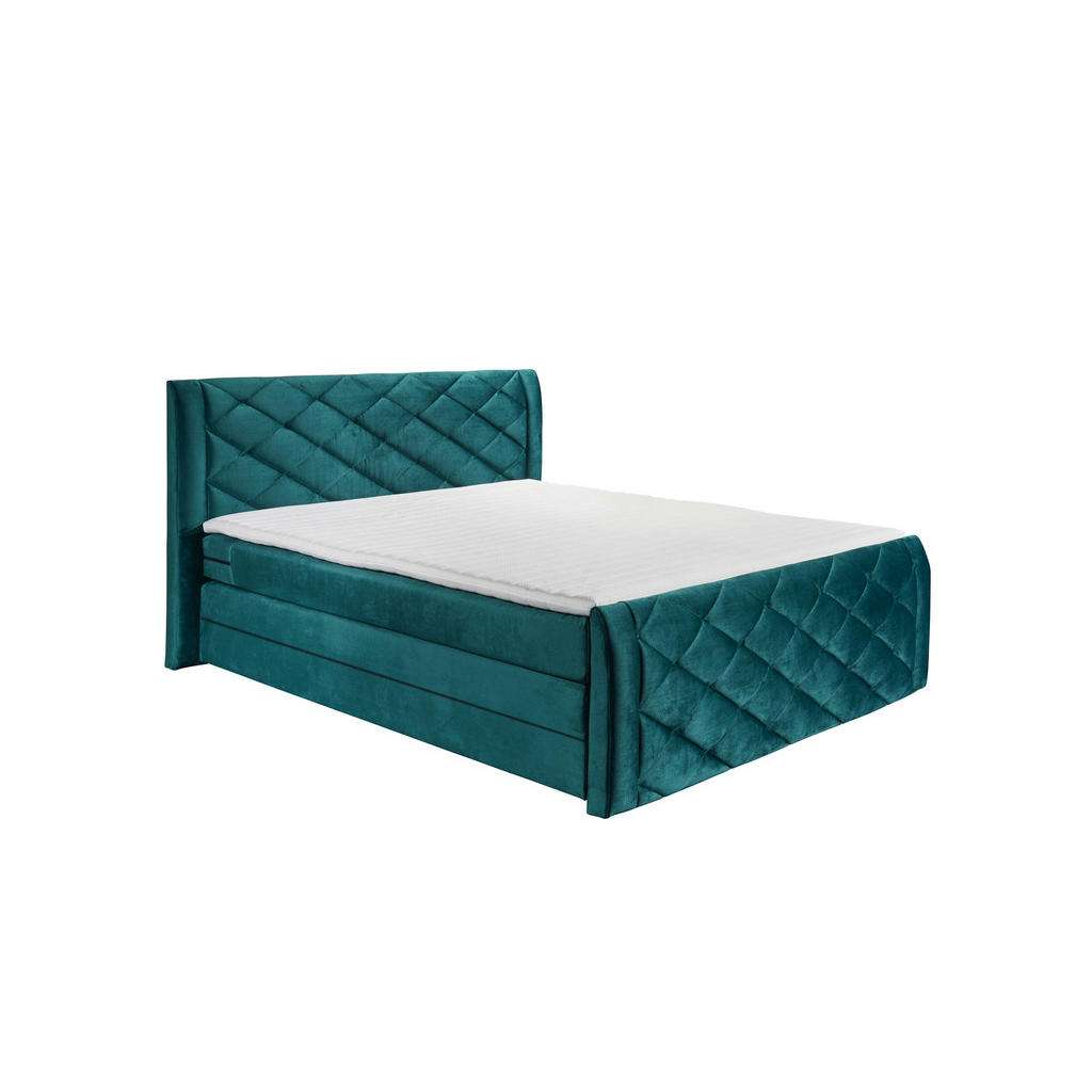 BOXSPRINGBETT Velours, Mikrofaser 180/200 cm INKL. Matratze, Bettkasten, Topper