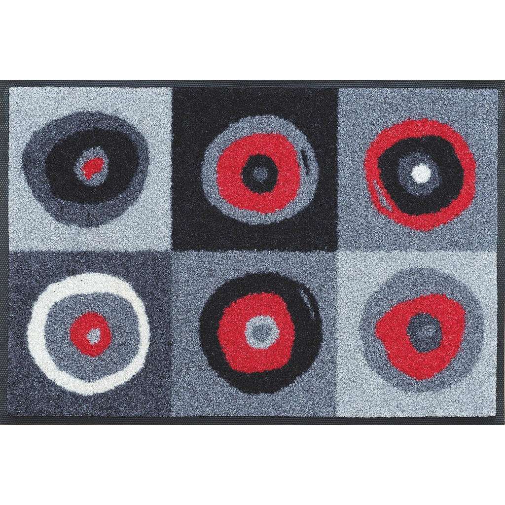 FUßMATTE 40/60 cm Grau, Rot, Schwarz