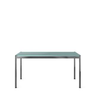 USM Haller - Haller Tisch 200 x 75 cm - matt Glas RAL7035 lichtgrau - indoor