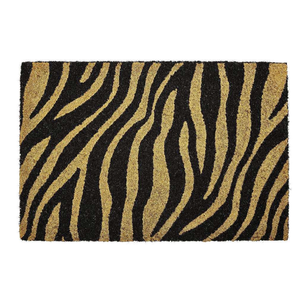 FUßMATTE 40/60 cm Tier Schwarz, Goldfarben