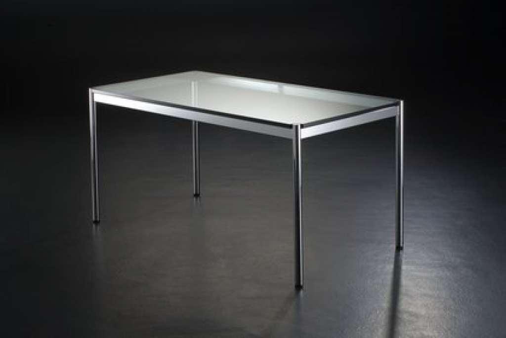USM Haller - Haller Tisch 100 x 100 cm - Glas transparent - indoor