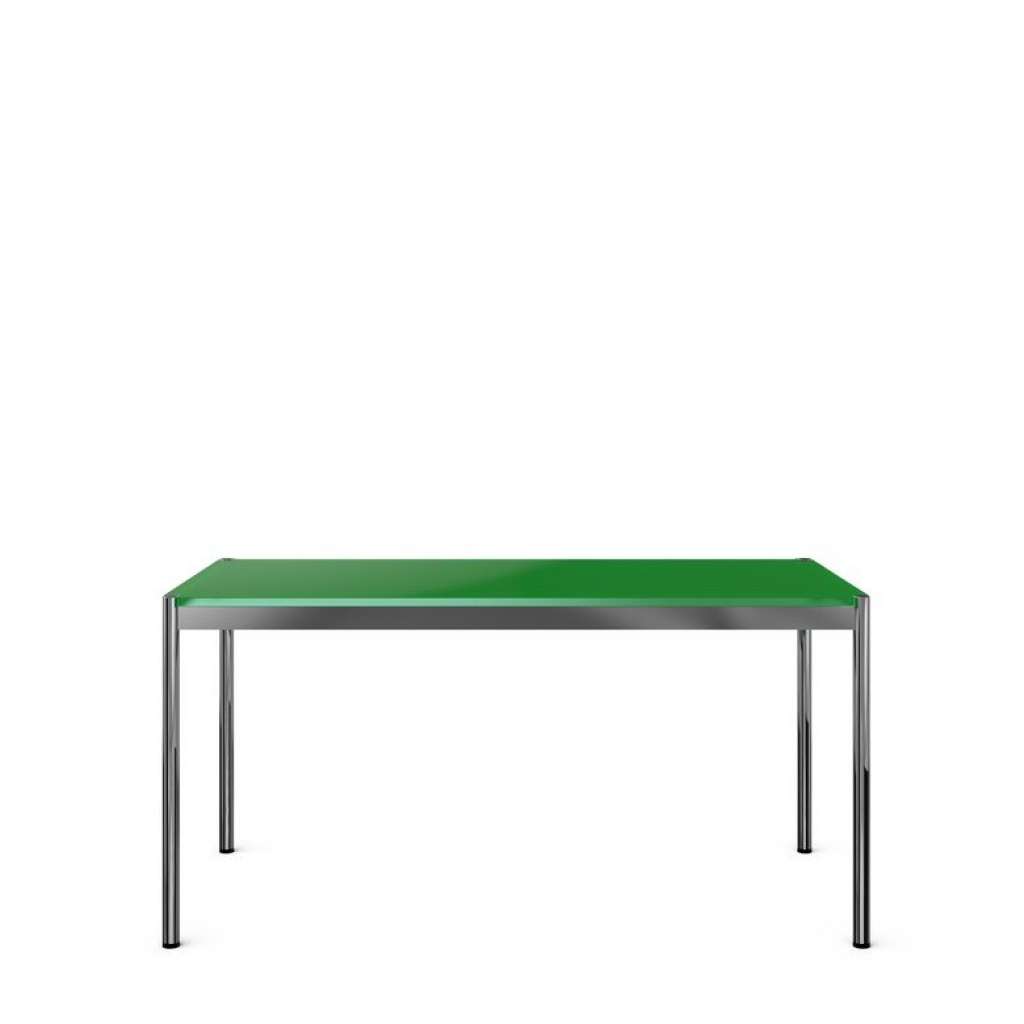 USM Haller - Haller Tisch 100 x 100 cm - hochglänzendes Glas grün - indoor
