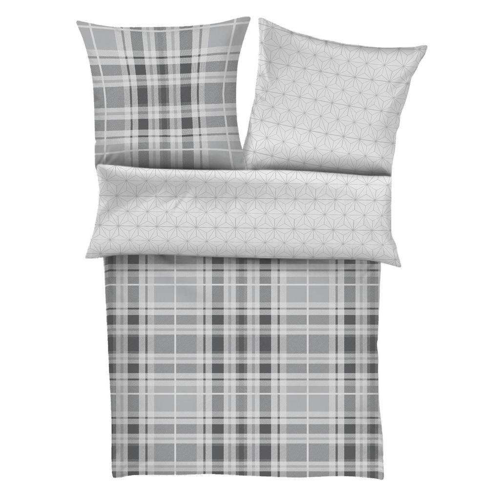BETTWÄSCHE Flanell Grau 135/200 cm