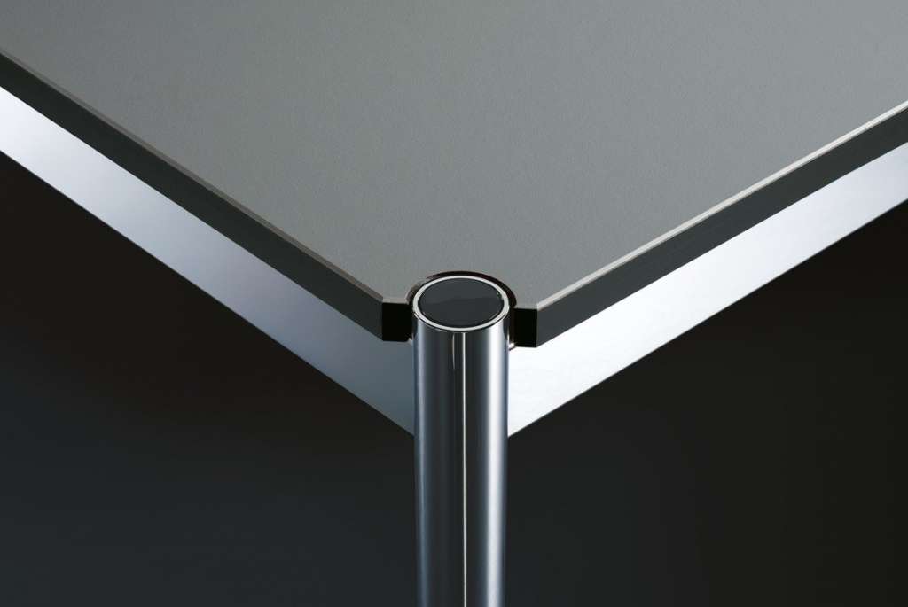 USM Haller - Haller Tisch 100 x 100 cm - Linoleum Ash - indoor