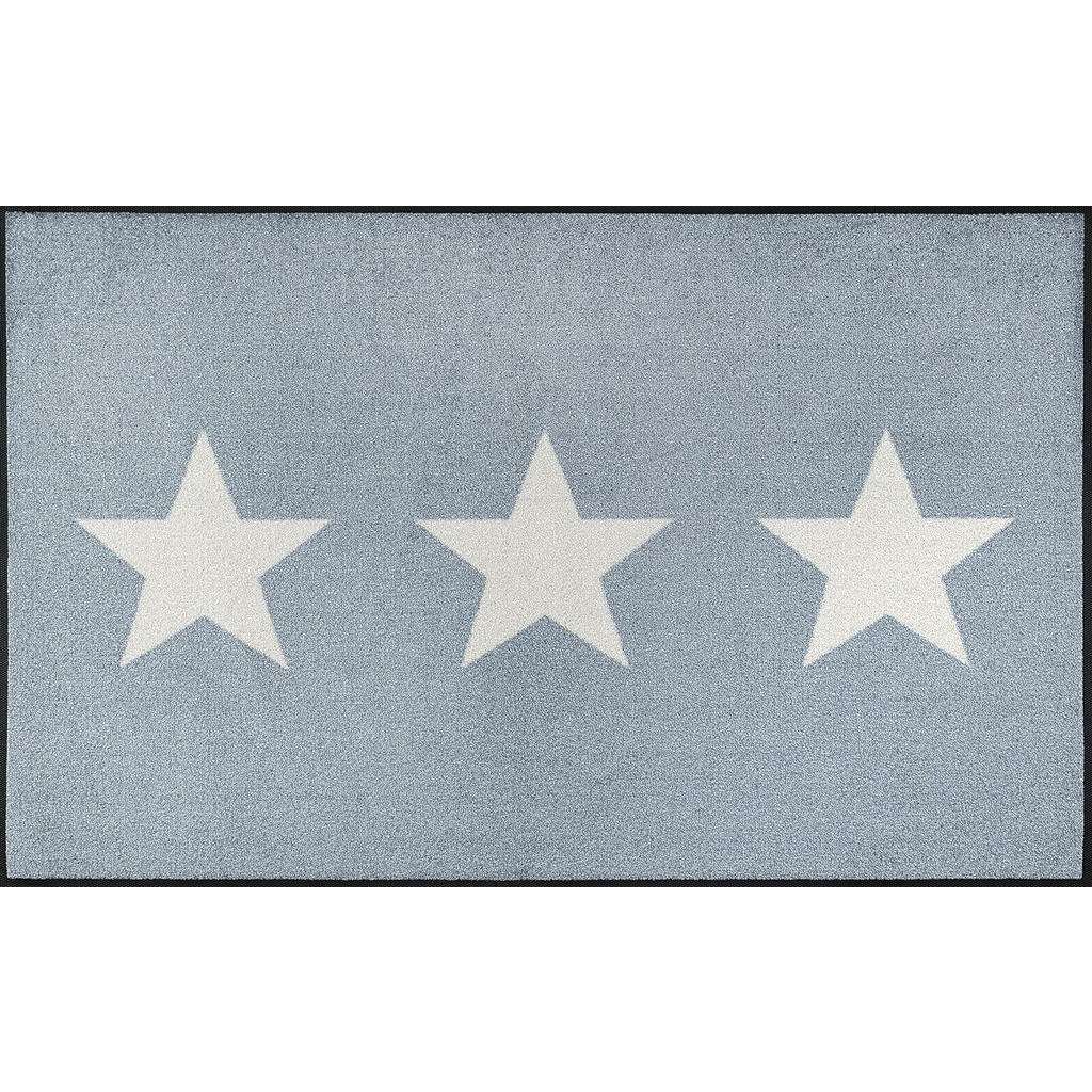 FUßMATTE 75/120 cm Stern Grau